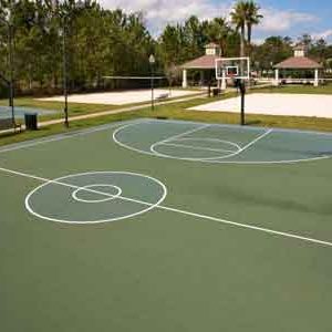 Basketball court construction resurfacing
