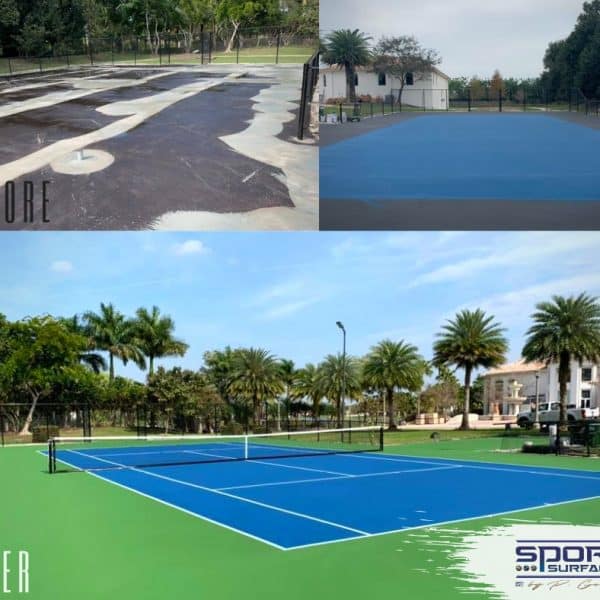 Brand new park like tennis courts- color Blue/Green