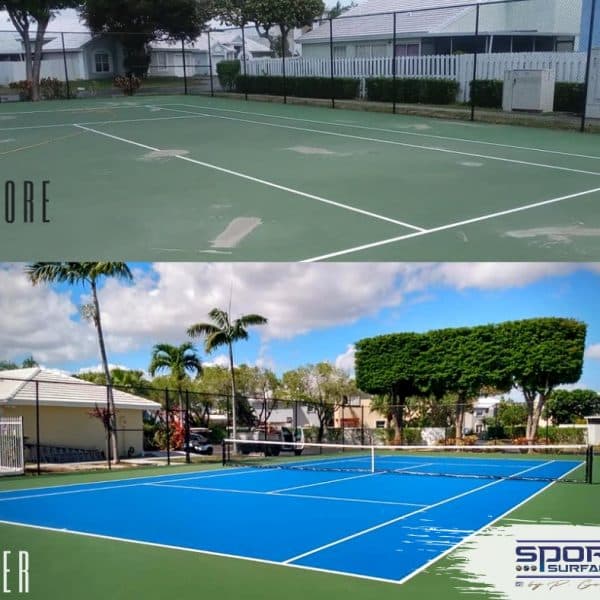 Specialized Tennis court surfaces for 55+ aged communities